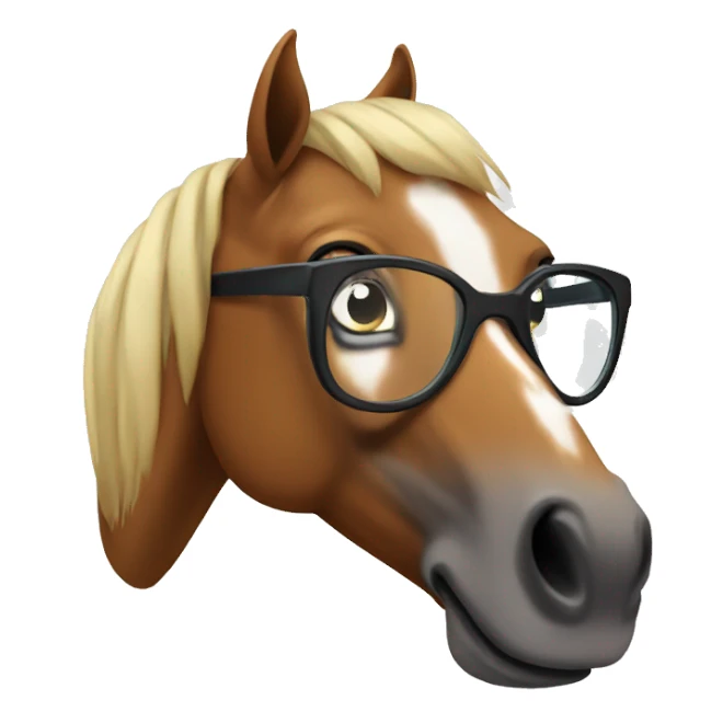Horse with reading glasses sticker