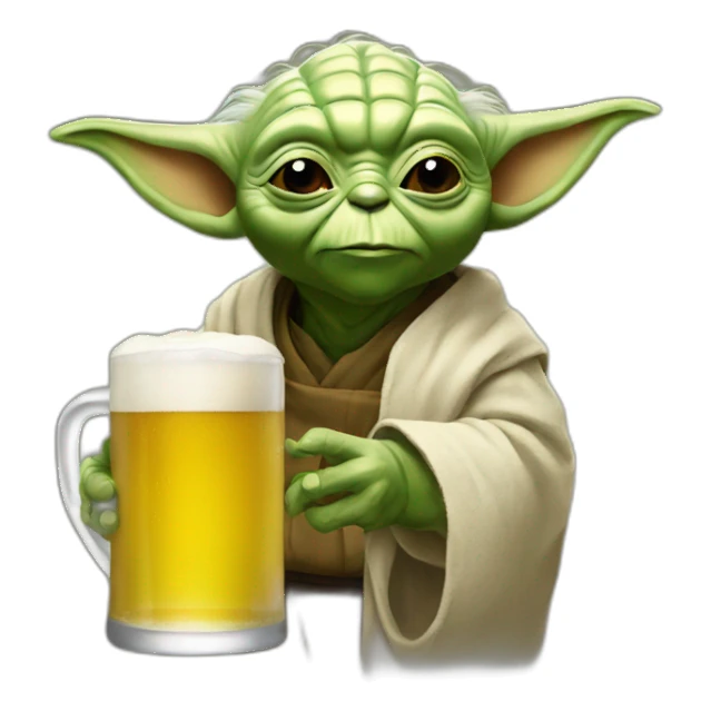 Yoda drink a beer sticker