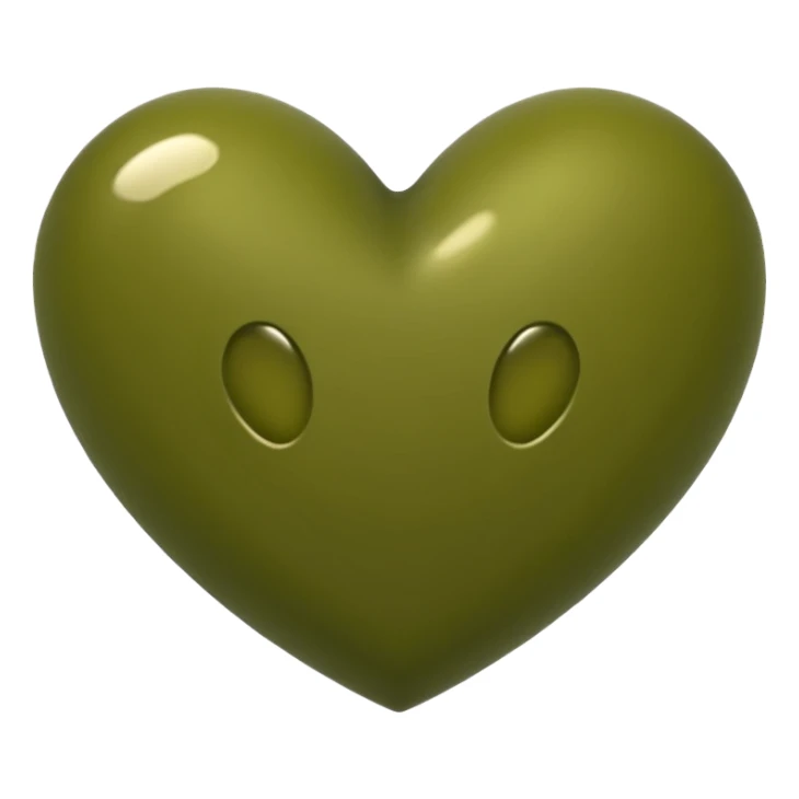 Olive green heart  sticker