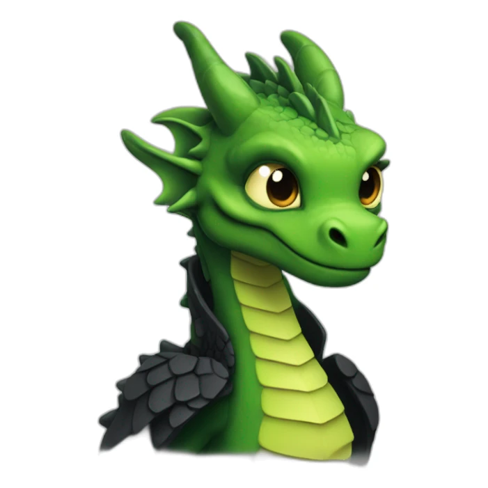 Dragon noir, yeux verts, mignon  sticker