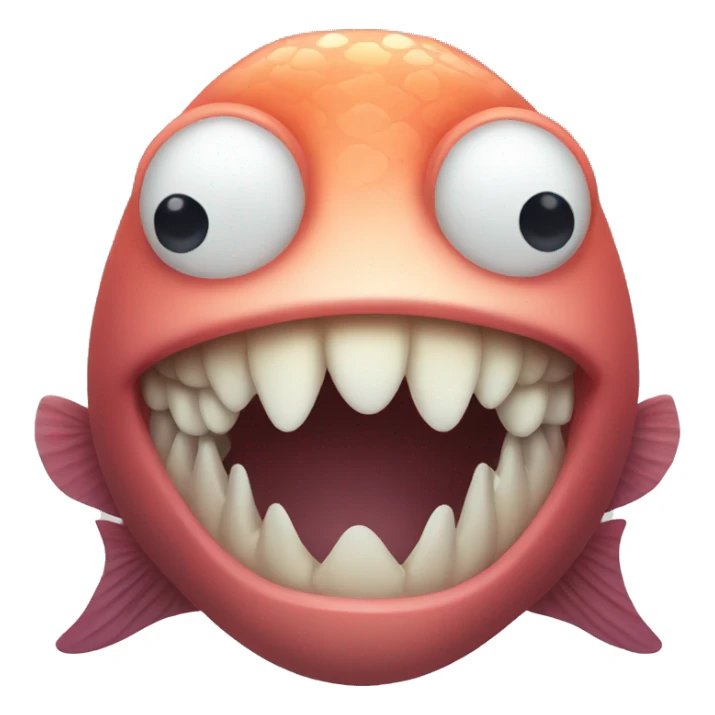 a fish with feet and teeth sticker