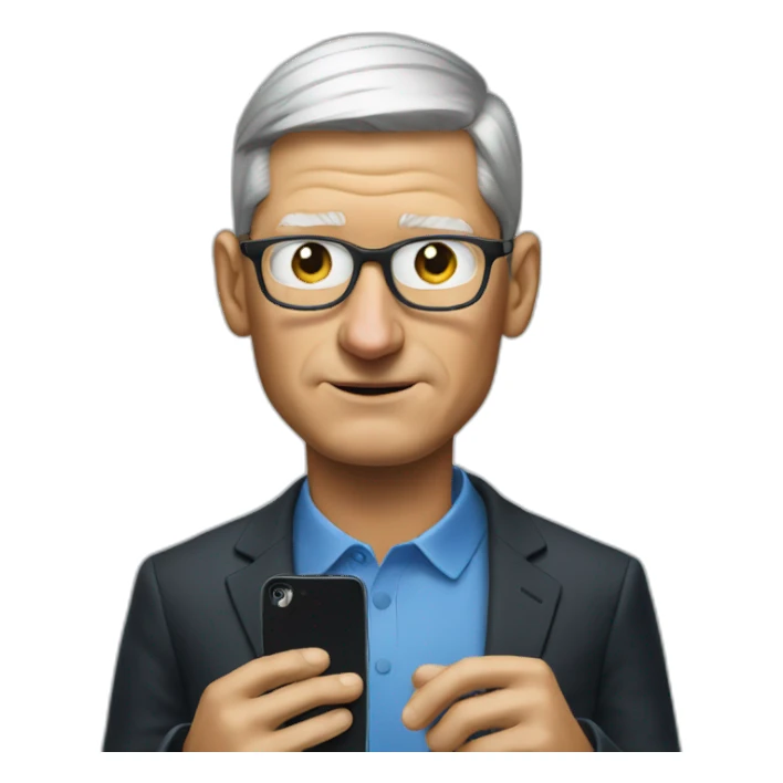tim cook with a Nothing Phone sticker