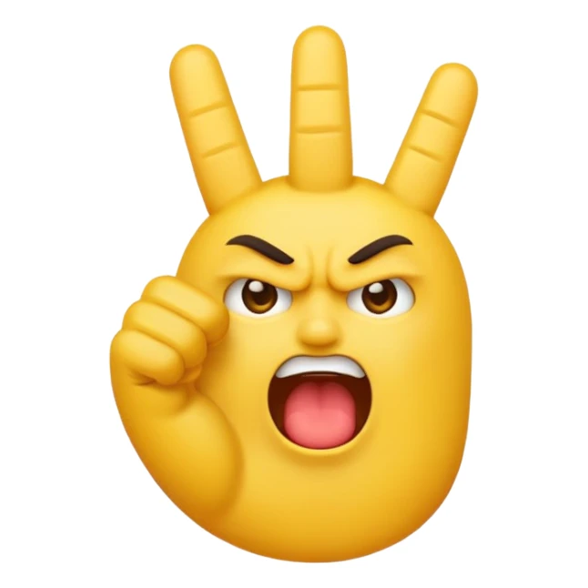 Angry emoji doing the middle finger sticker