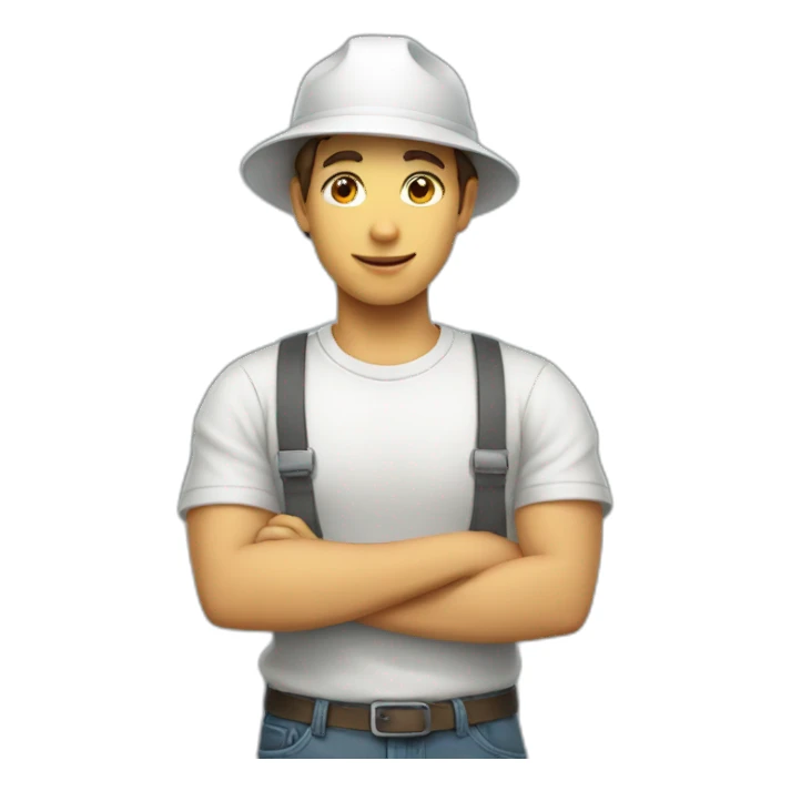 Boy working hat ping sticker