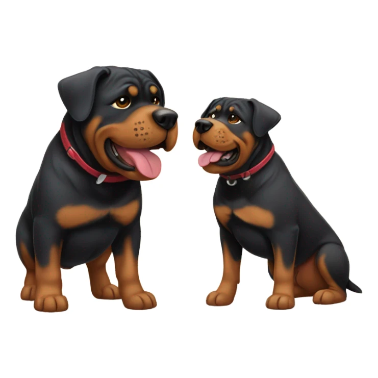 Rottweiler and shar pei cartoon  sticker