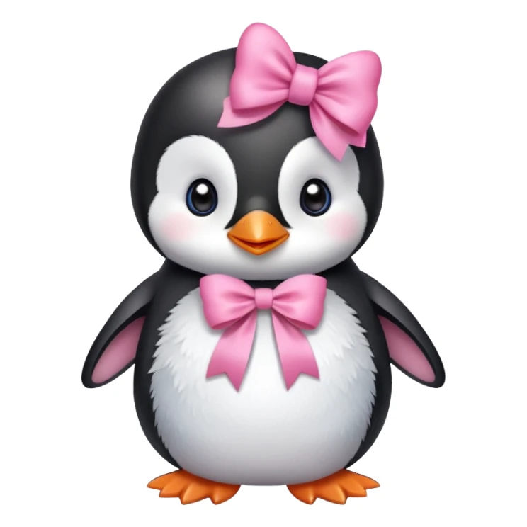cute baby penguin with pink bow sticker