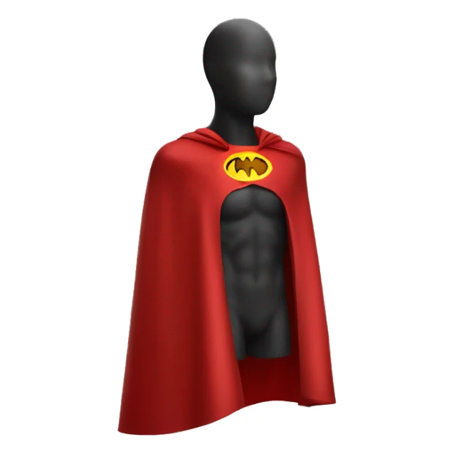 red superhero cape on a dummy sticker