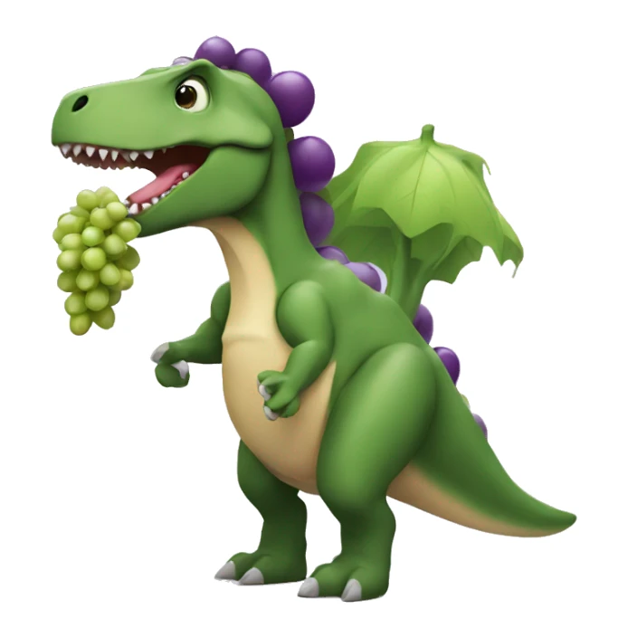 dinosaur eating grapes sticker