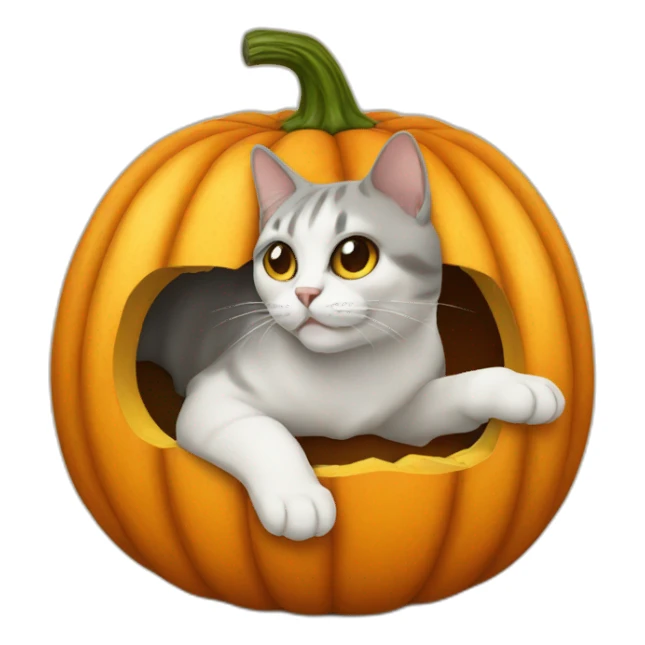 pumkin head cat sticker
