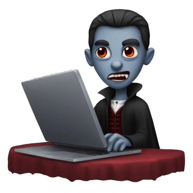 vampire with a laptop sticker
