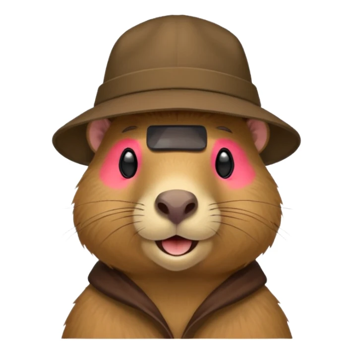 Capybara with a cool hat  sticker