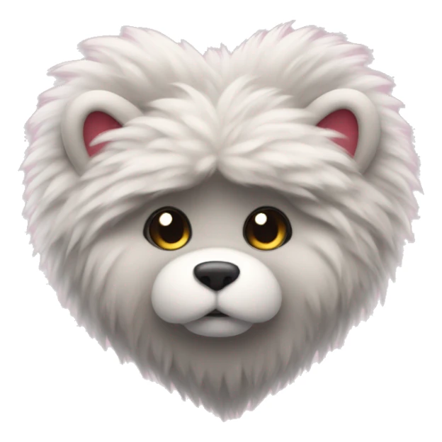 Fluffy heart sticker