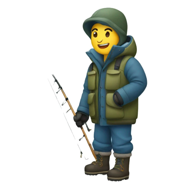 winter fishing sticker