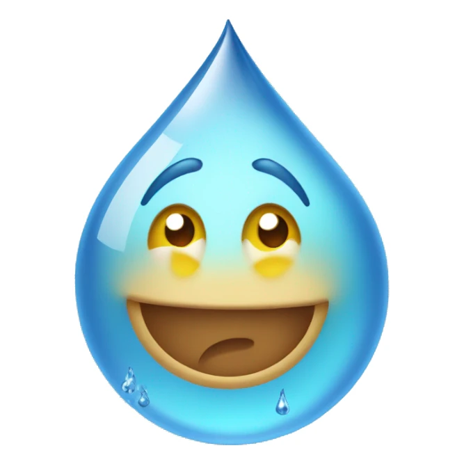 Water drop, there's a rampant expression on it sticker