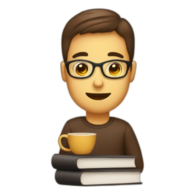 Coffee with books sticker