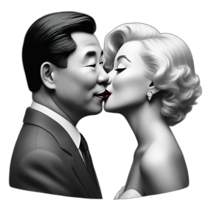 Marilyn monroe kissing xi jinping sticker