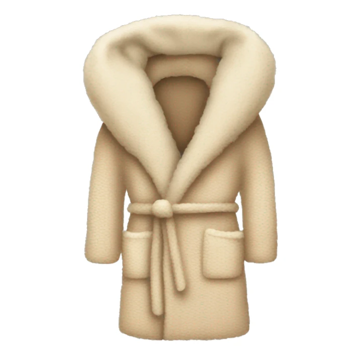 Beige knit fluffy dressing gown sticker