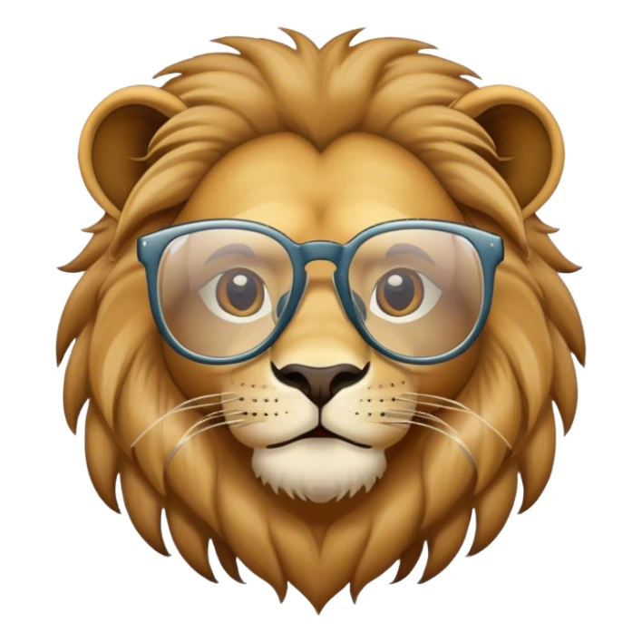 León con gafas transparentes sticker