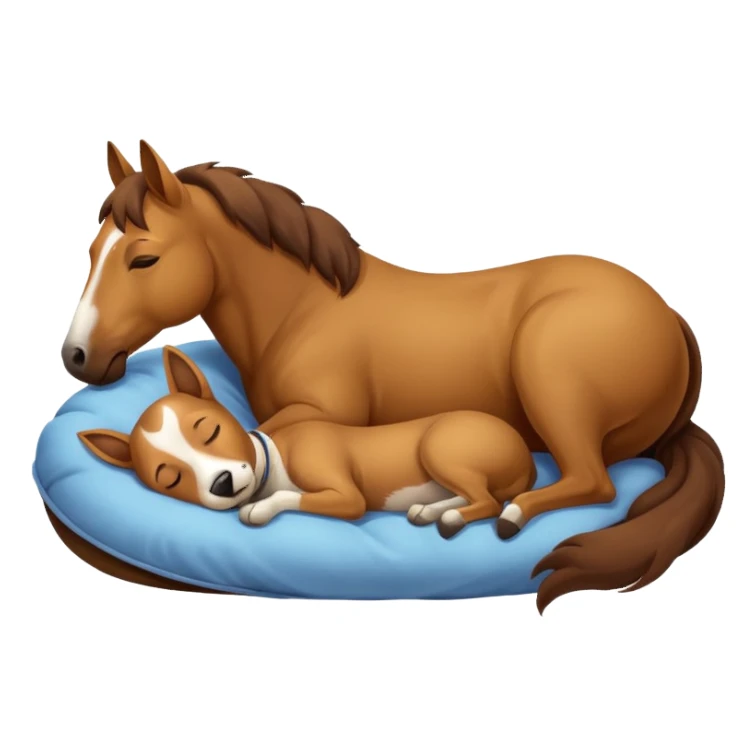 Perro durmiendo en un caballo sticker