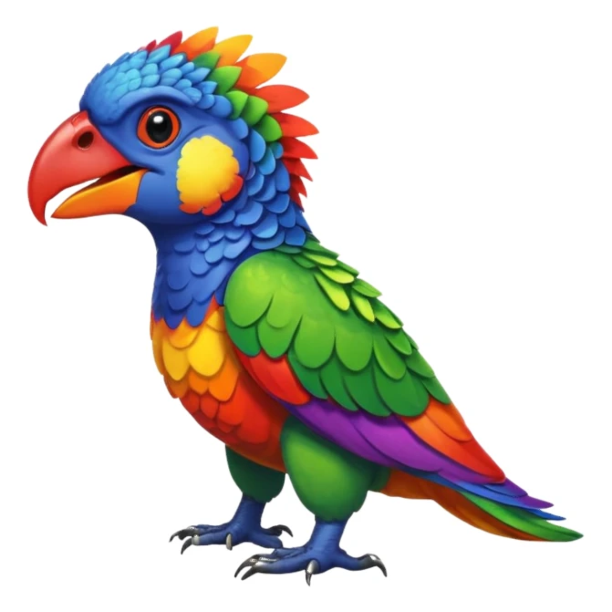 Rainbow lorikeet dinosaur sticker