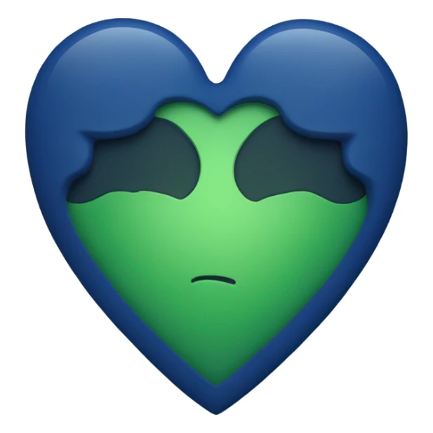 Dark blue and green heart sticker