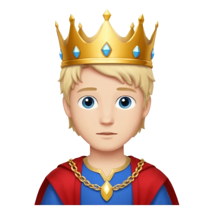 young white prince with crown,  sticker