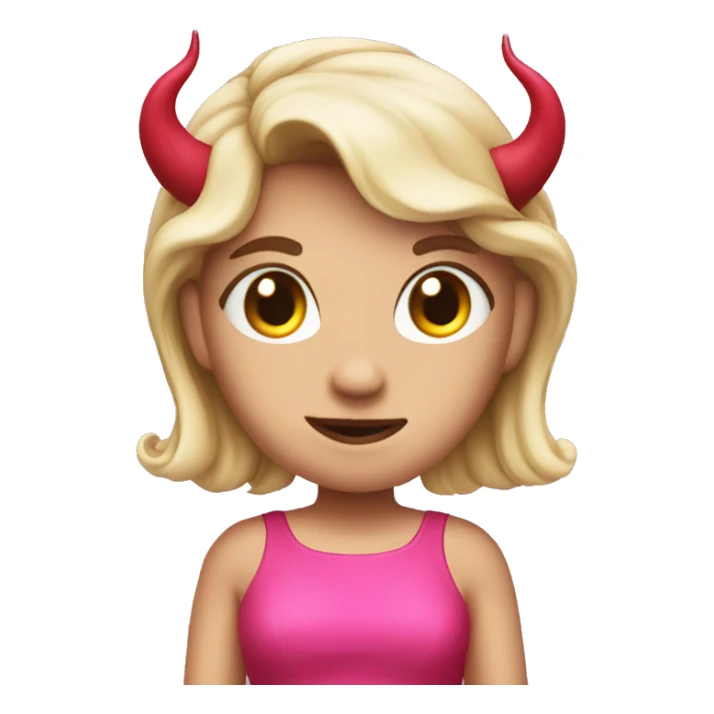 devil in pink dress sticker