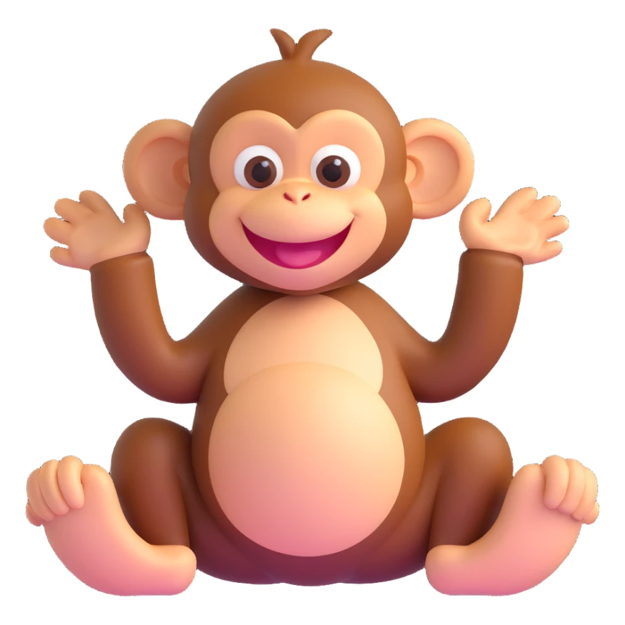 laughing monkey with hands on belly sticker