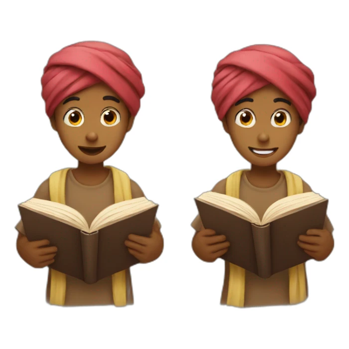 Boy read a book with Turban sticker