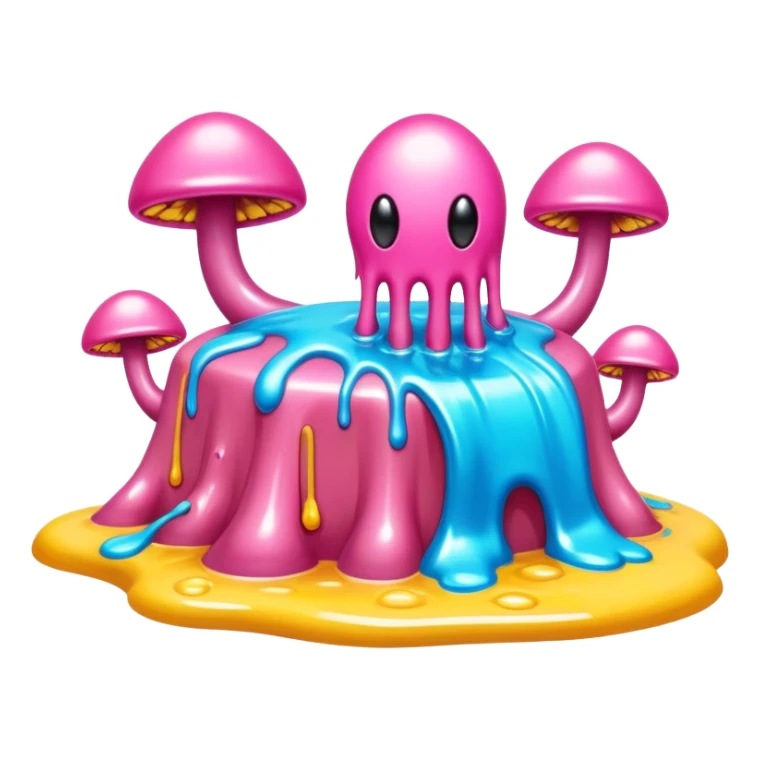surreal melting SPAM alien landscape sticker