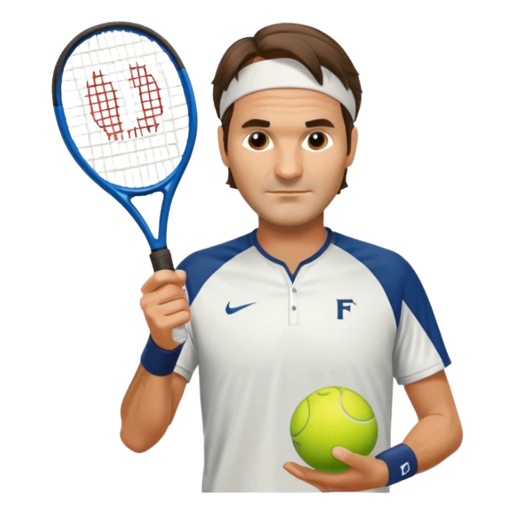 Roger federer with pickleball racket sticker