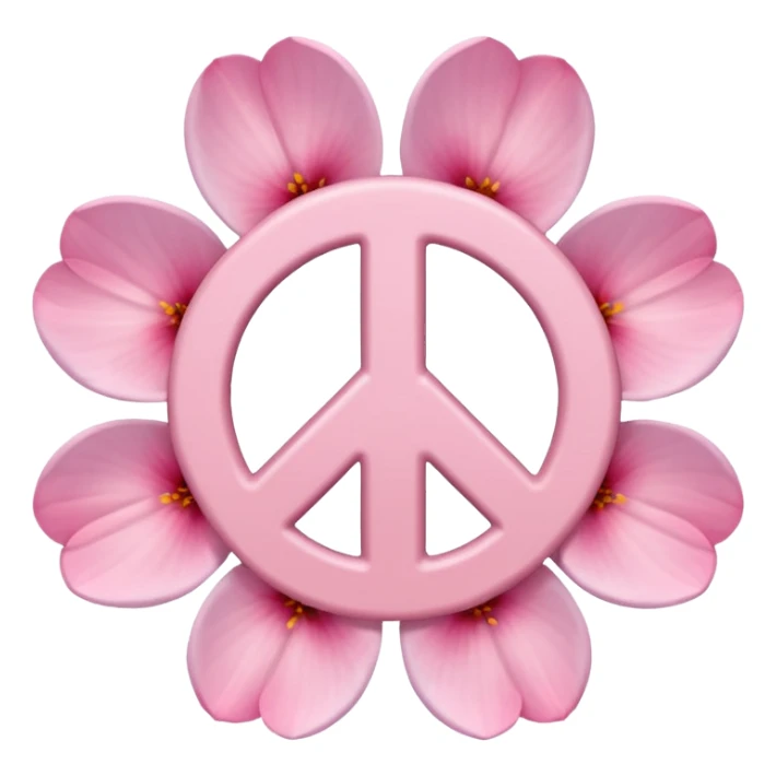 sakura flower with a peace sign sticker
