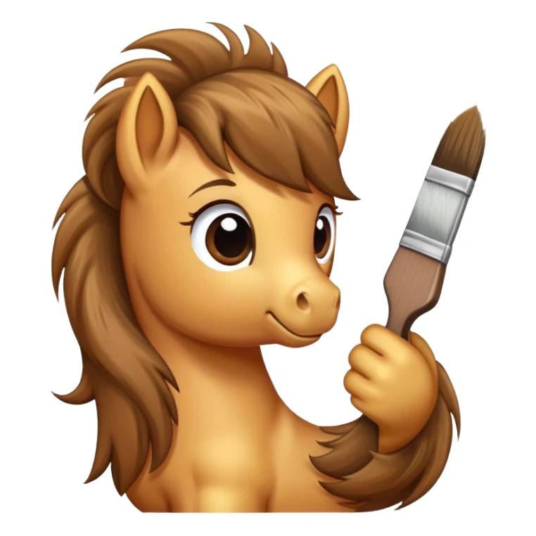 pony being brushed sticker