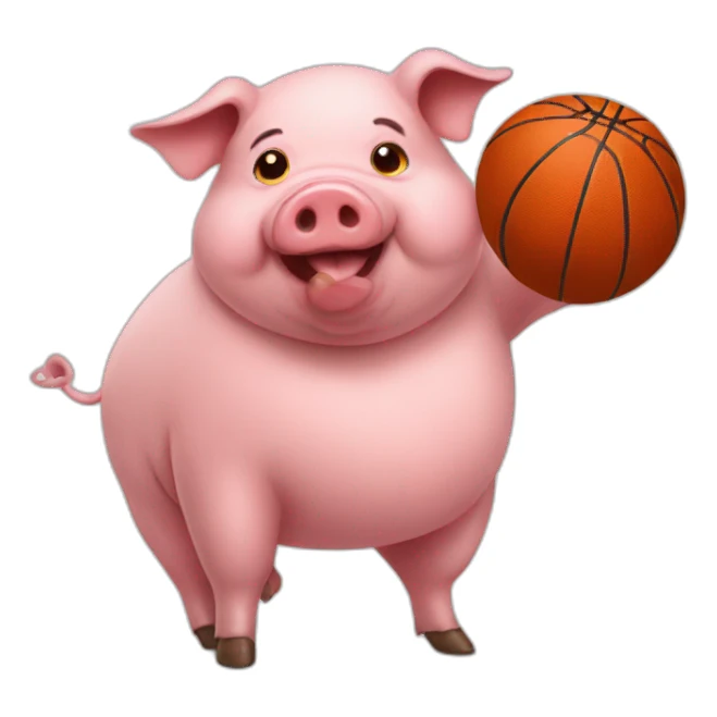 Pig with a Basketball sticker