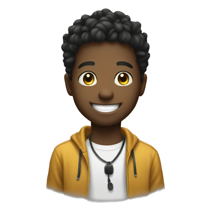 smiling boy as a dj sticker