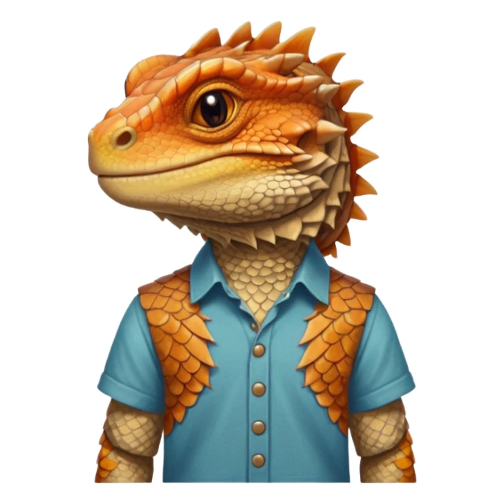 bearded dragon with shirt sticker