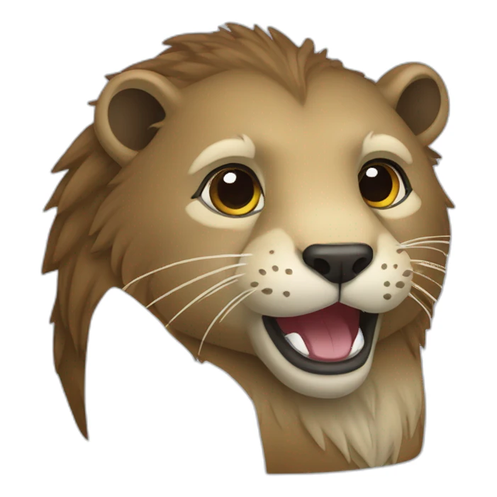 Loutre sur un lion sticker