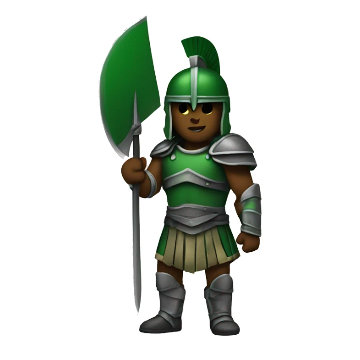 Green spartan warrior black  sticker