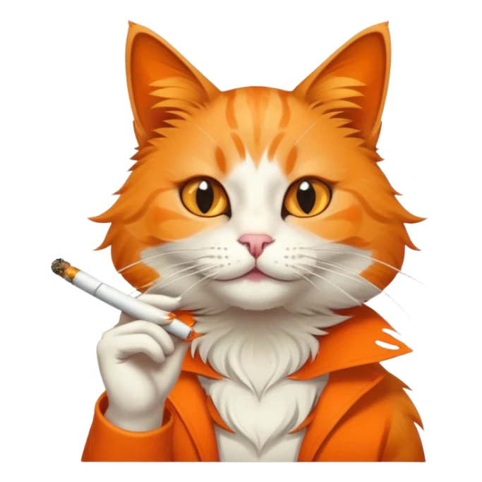 Cat smoking weed sticker