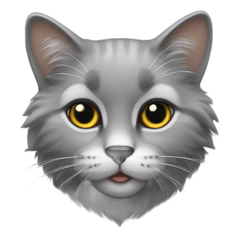 Gato gris peludo sticker