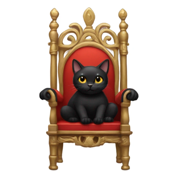 Black cat sitting on a throne sticker