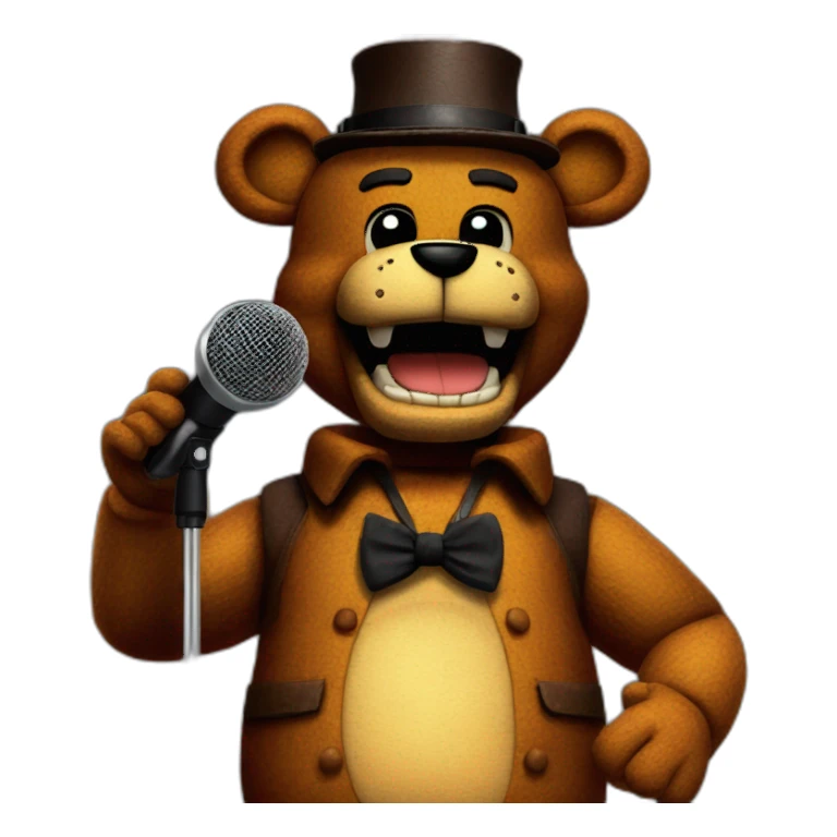 Freddy Fazbear with a microphone fnaf sticker