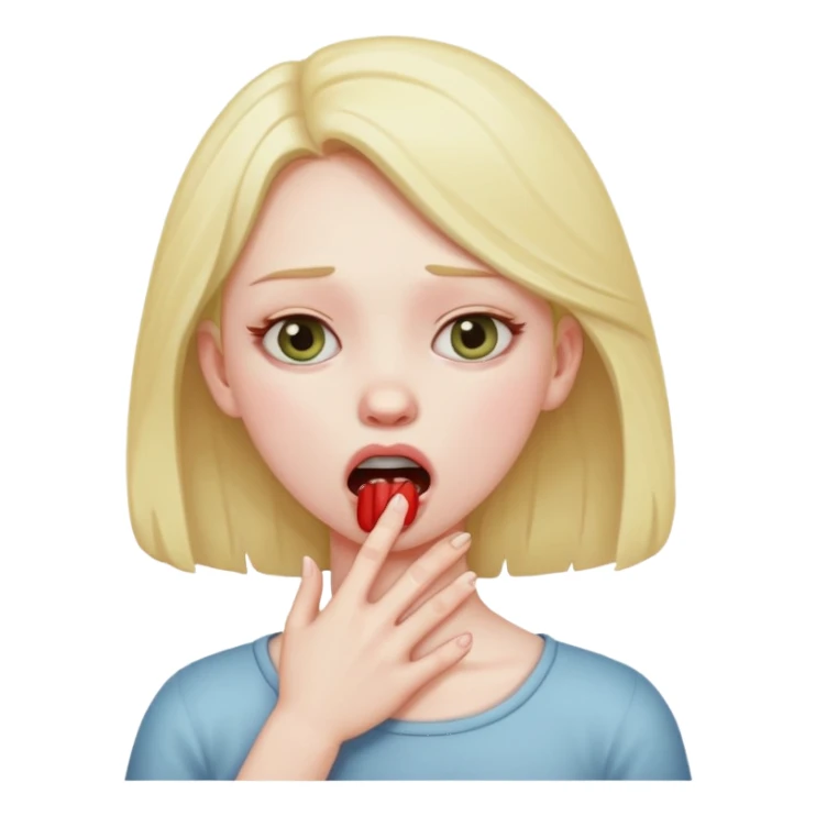 girl choking themseleves sticker