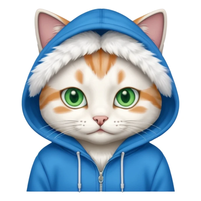 Cat wearing hoodie sticker