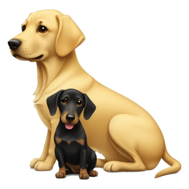 Yellow lab and black dachshund sticker
