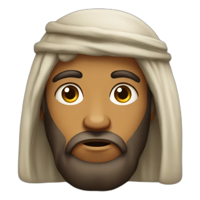 grumpy young ancient israelite man, olive skin sticker