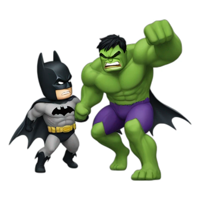 batman and hulk fighting sticker
