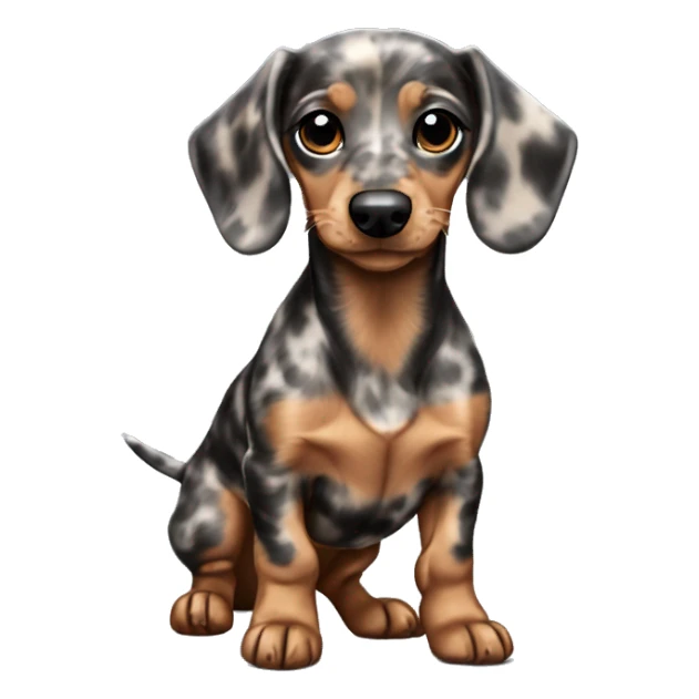 Tan merle mini dachshund sticker