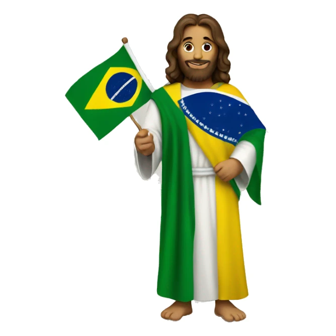 jesus holding a brazil flag sticker