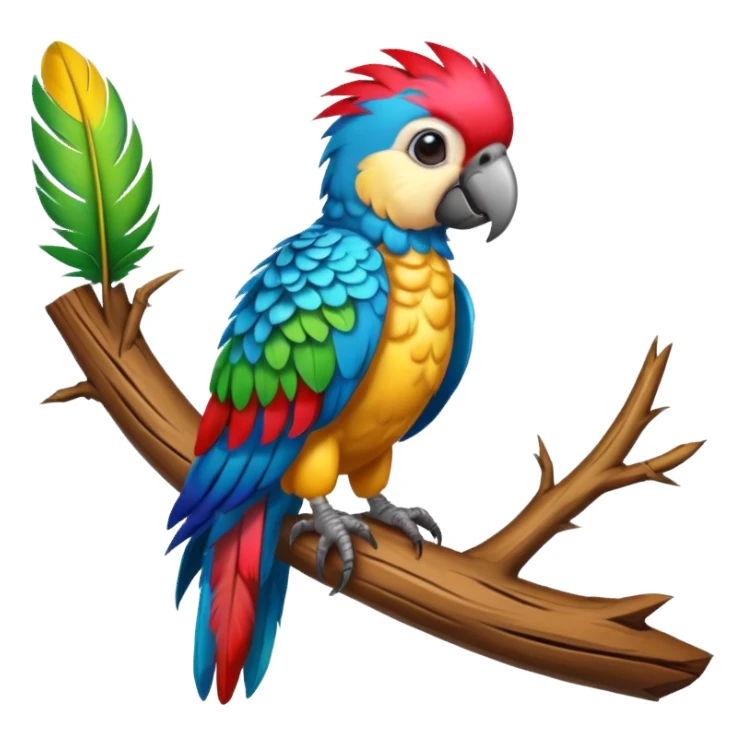 punk parrot, on tree sticker